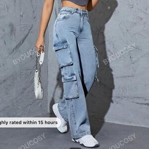 NWT Light Blue Cargo Jeans